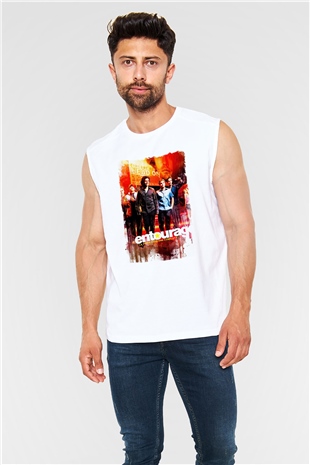 Entourage Beyaz Unisex Kolsuz Tişört