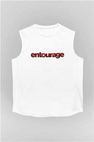 Entourage Beyaz Unisex Kolsuz Tişört