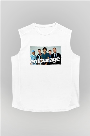 Entourage Beyaz Unisex Kolsuz Tişört