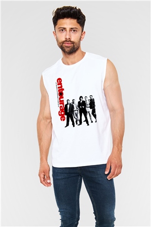 Entourage Beyaz Unisex Kolsuz Tişört