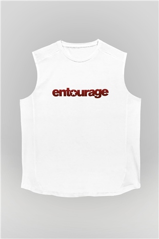 Entourage Beyaz Unisex Kolsuz Tişört