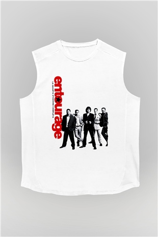 Entourage Beyaz Unisex Kolsuz Tişört