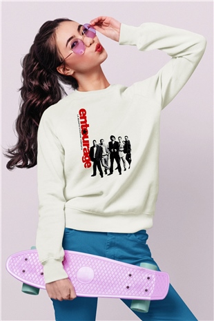 Entourage Beyaz Unisex Sweatshirt