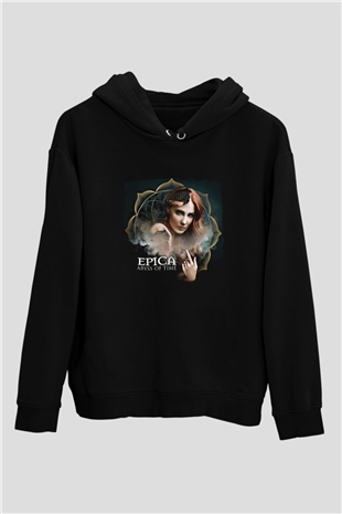 Epica Baskılı Unisex Siyah Hoodie