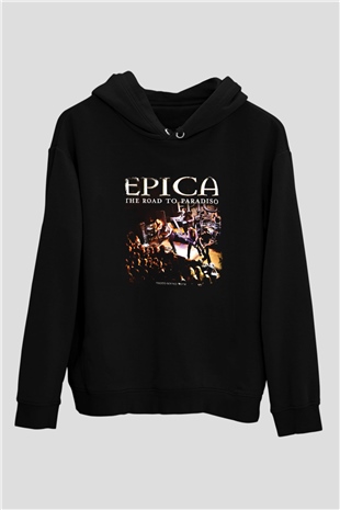 Epica Baskılı Unisex Siyah Hoodie