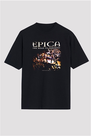 Epica Baskılı Unisex Siyah Oversize Tişört