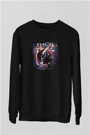 Epica Baskılı Unisex Siyah Sweatshirt