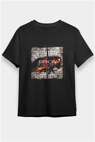 Epica Baskılı Unisex Siyah Tişört