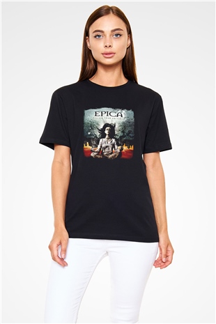 Epica Baskılı Unisex Siyah Tişört