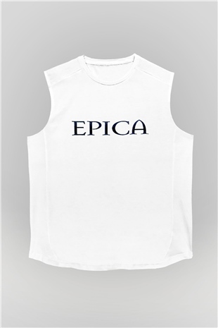 Epica Beyaz Unisex Kolsuz Tişört