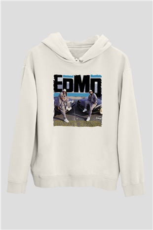 EPMD Beyaz Unisex Kapüşonlu Sweatshirt