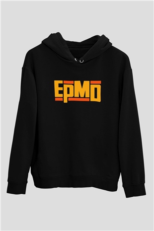 EPMD Siyah Unisex Kapüşonlu Sweatshirt