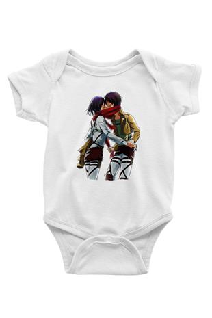 Eren Jaeger Baskılı Beyaz Unisex Bebek Body - Zıbın