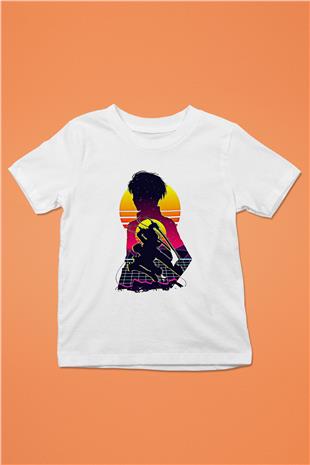 Eren Jaeger Baskılı Beyaz Unisex Beyaz Çocuk Tişört - Tshirt