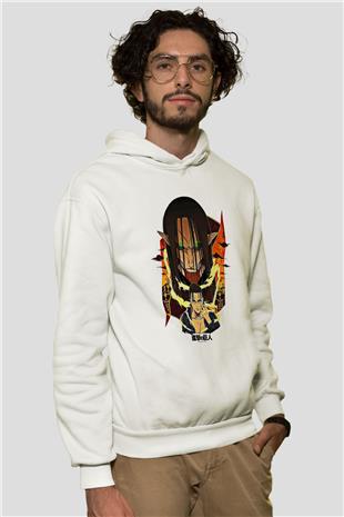 Eren Jaeger Baskılı Beyaz Unisex Hoodie