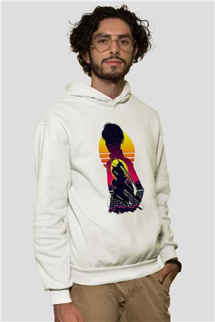 Eren Jaeger Baskılı Beyaz Unisex Hoodie