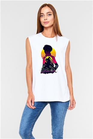 Eren Jaeger Baskılı Beyaz Unisex Kolsuz Tişört - Tshirt