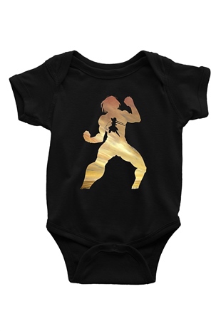 Eren Jaeger Baskılı Unisex Siyah Bebek Body - Zıbın