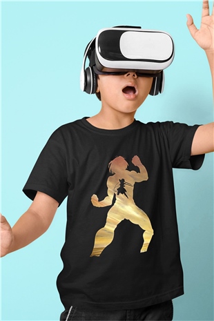 Eren Jaeger Baskılı Unisex Siyah Çocuk Tişört - Tshirt