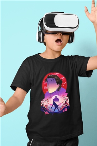 Eren Jaeger Baskılı Unisex Siyah Çocuk Tişört - Tshirt