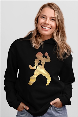 Eren Jaeger Baskılı Unisex Siyah Hoodie