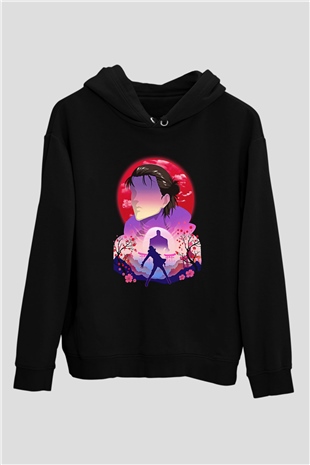 Eren Jaeger Baskılı Unisex Siyah Hoodie
