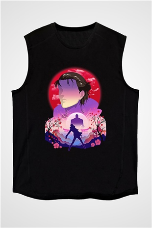 Eren Jaeger Baskılı Unisex Siyah Kolsuz Tişört - Tshirt
