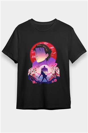 Eren Jaeger Baskılı Unisex Siyah Tişört - Tshirt
