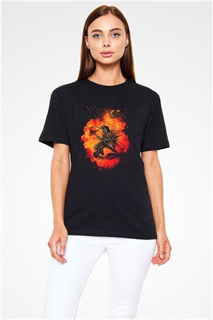 Eren Jaeger Baskılı Unisex Siyah Tişört - Tshirt