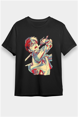 Eren Jaeger Baskılı Unisex Siyah Tişört - Tshirt