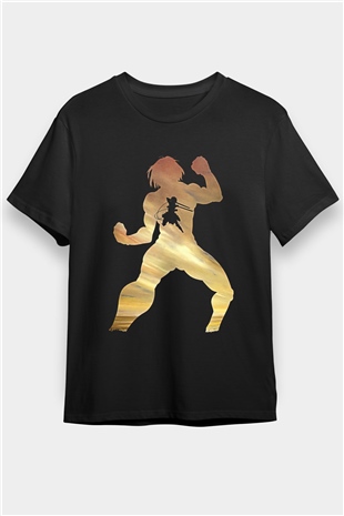 Eren Jaeger Baskılı Unisex Siyah Tişört - Tshirt