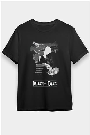 Eren Jaeger Baskılı Unisex Siyah Tişört - Tshirt