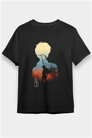 Eren Jaeger Baskılı Unisex Siyah Tişört - Tshirt