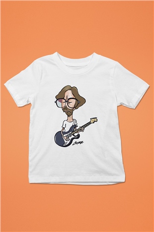 Eric Clapton Baskılı Beyaz Unisex Çocuk Tişört