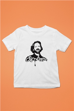 Eric Clapton Baskılı Beyaz Unisex Çocuk Tişört