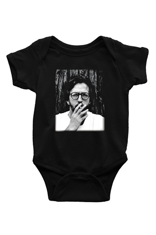 Eric Clapton Baskılı Siyah Bebek Body - Zıbın
