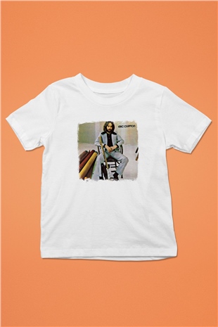 Eric Clapton Baskılı Unisex Beyaz Çocuk Tişört