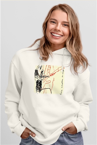 Eric Clapton Baskılı Unisex Beyaz Hoodie