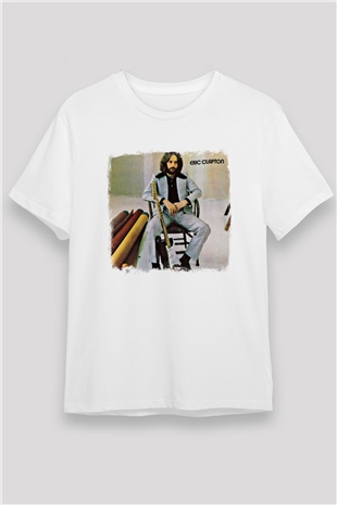 Eric Clapton Baskılı Unisex Beyaz Tişört