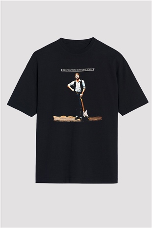 Eric Clapton Baskılı Unisex Siyah Oversize Tişört