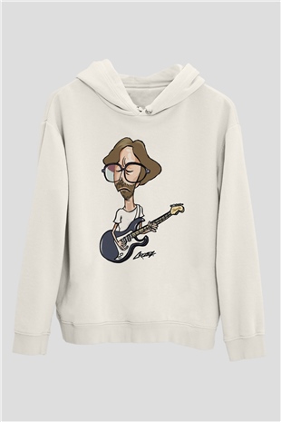 Eric Clapton Beyaz Unisex Kapşonlu Sweatshirt
