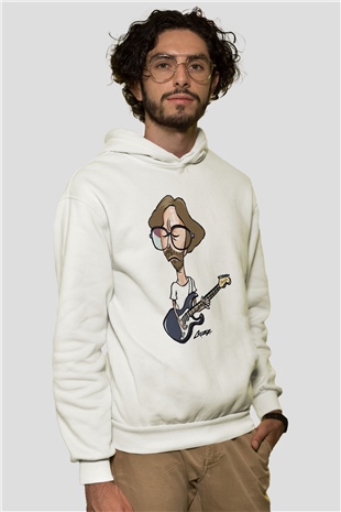 Eric Clapton Beyaz Unisex Kapşonlu Sweatshirt