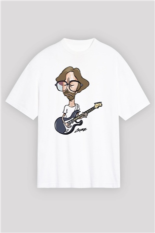 Eric Clapton Beyaz Unisex Oversize Tişört T-Shirt