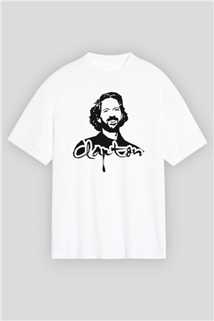 Eric Clapton Beyaz Unisex Oversize Tişört T-Shirt