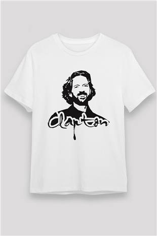 Eric Clapton Beyaz Unisex Tişört T-Shirt - TişörtFabrikası