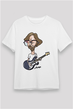 Eric Clapton Beyaz Unisex Tişört T-Shirt - TişörtFabrikası