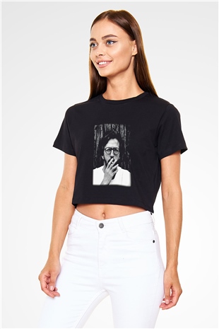 Eric Clapton Siyah Crop Top Tişört