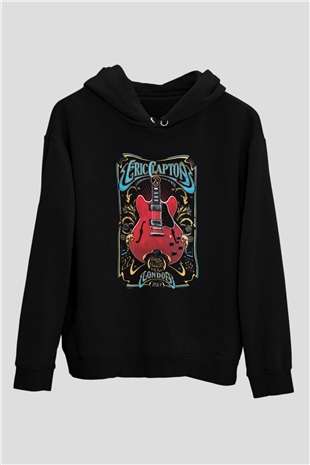 Eric Clapton Siyah Unisex Kapüşonlu Sweatshirt