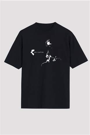 Eric Clapton Siyah Unisex Oversize Tişört T-Shirt