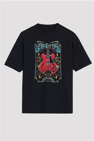 Eric Clapton Siyah Oversize Tişört Oversize T-shirt - TişörtFabrikası